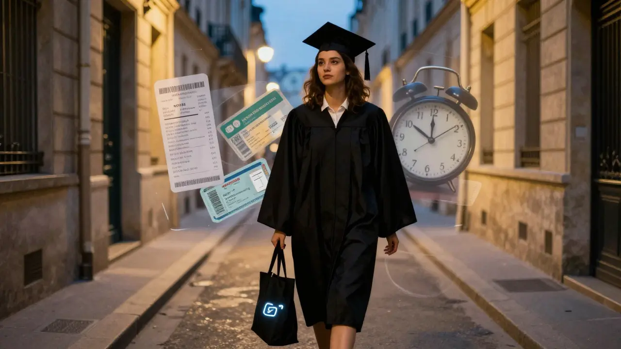 A graduate student&#039;s silhouette merges with nighttime streets, symbolizing the hidden reality of sex work and ambition.